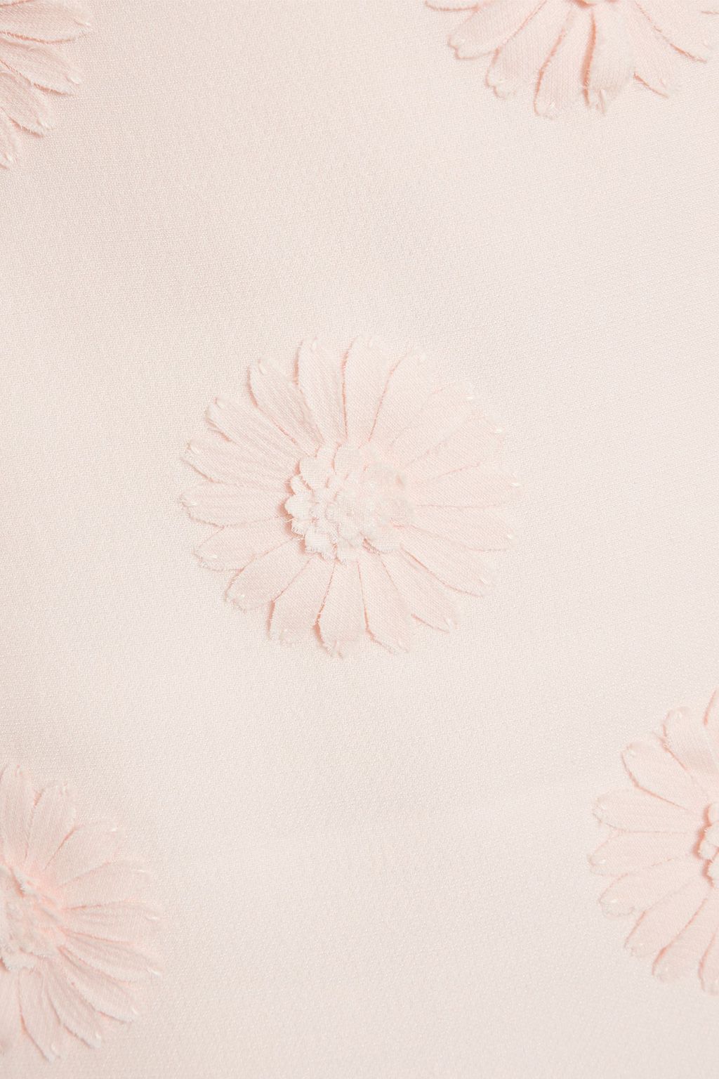 VALENTINO GARAVANI Floral-appliquéd wool and silk-blend crepe mini skirt