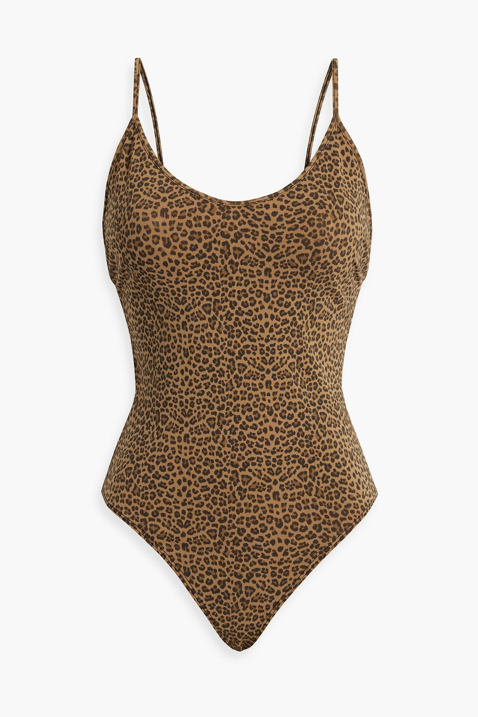 Leopard-print stretch-cotton jersey bodysuit