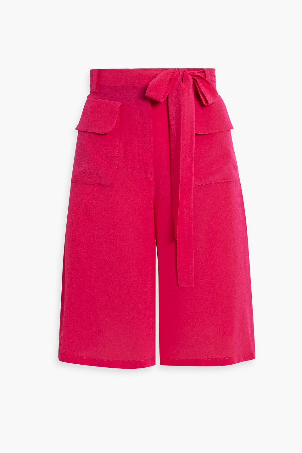 Valentino Silk-crepe Shorts In Fuchsia