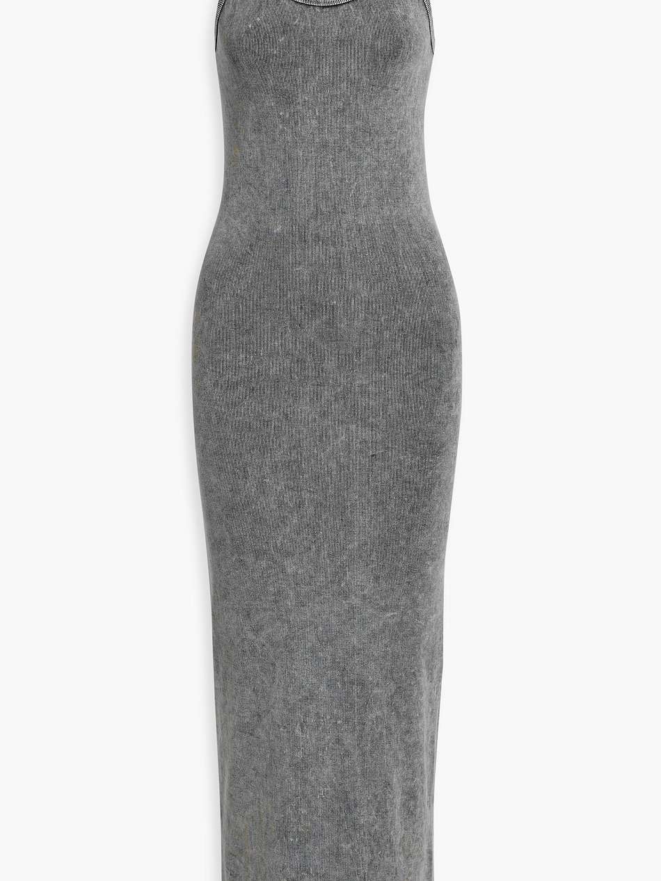 faded ribbed stretch-cotton jersey maxi dress
