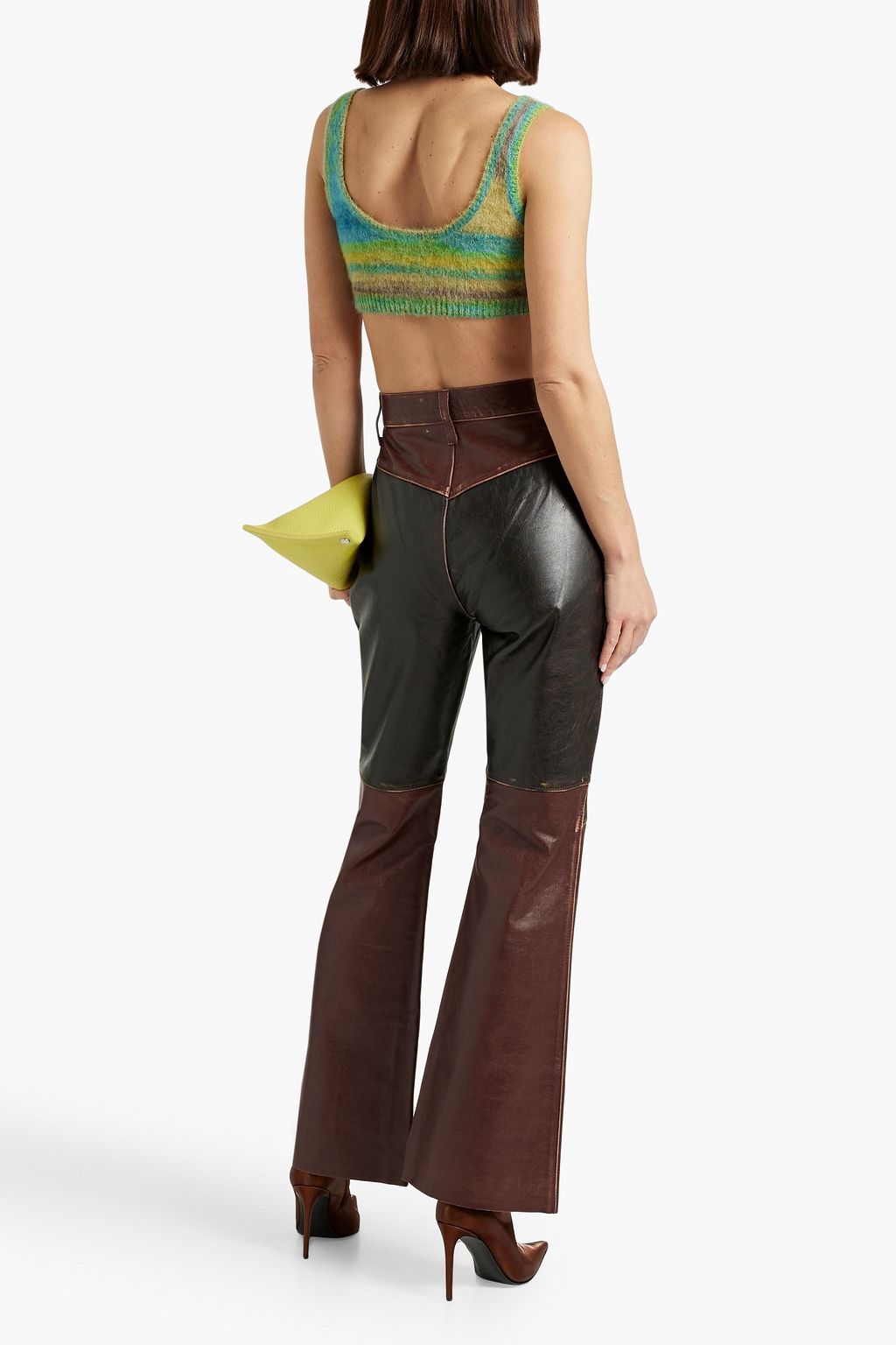 RE/DONE Two-tone leather flared pants