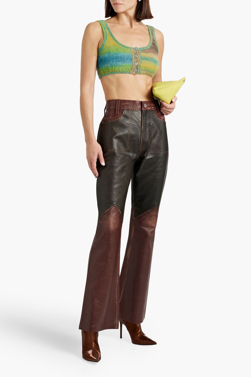 RE/DONE Two-tone leather flared pants