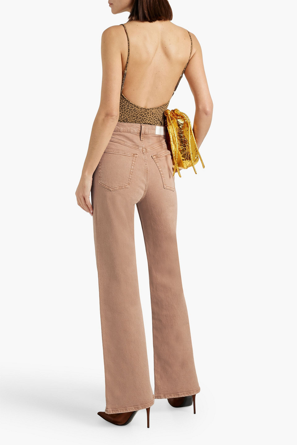 Shop Re/done 70s Ultra High-rise Wide-leg Jeans In Light Brown