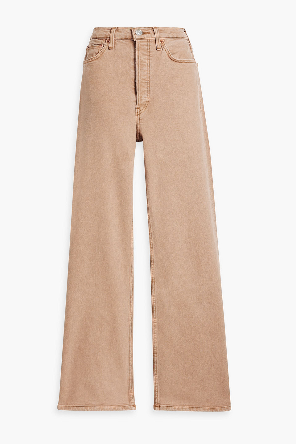 Re/done 70s Ultra High-rise Wide-leg Jeans In Light Brown