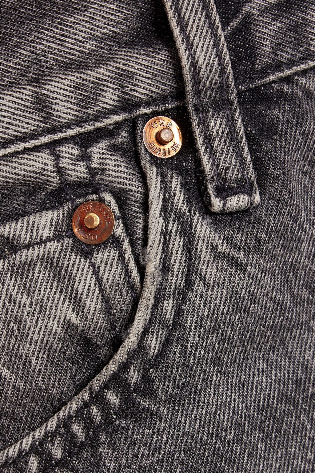 RE/DONE WITH LEVI'S جينز بأرجل مستقيمة وخصر عالٍ بلون باهت