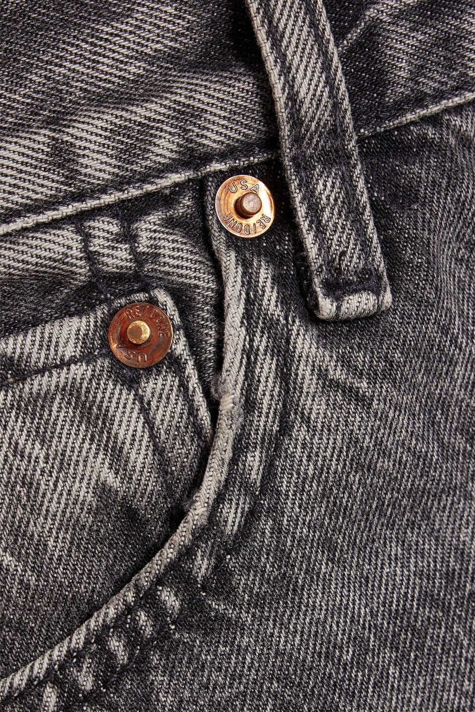Re/done With Levi's Faded High-rise Straight-leg Jeans In Anthracite