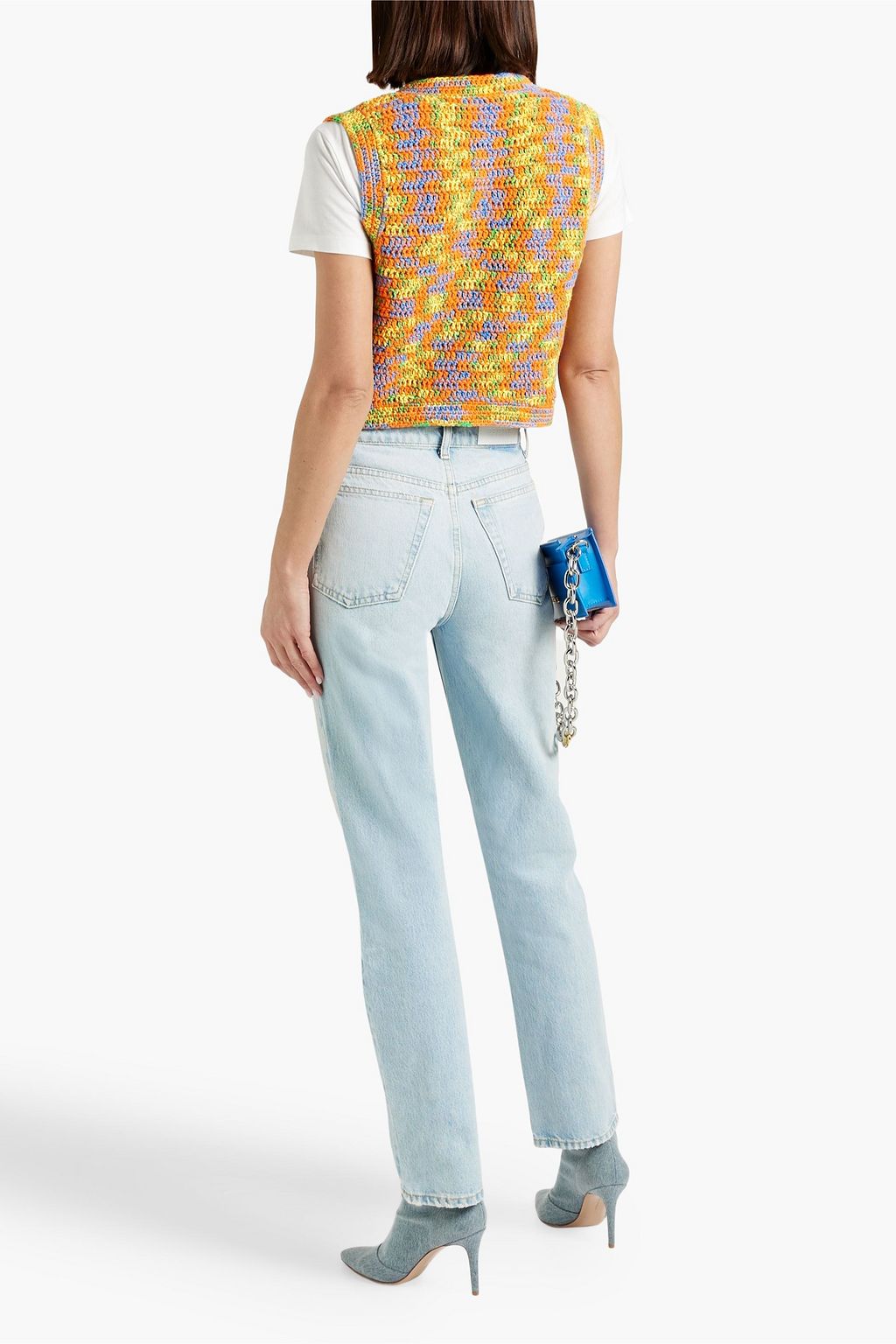 RE/DONE 70s distressed high-rise straight-leg jeans
