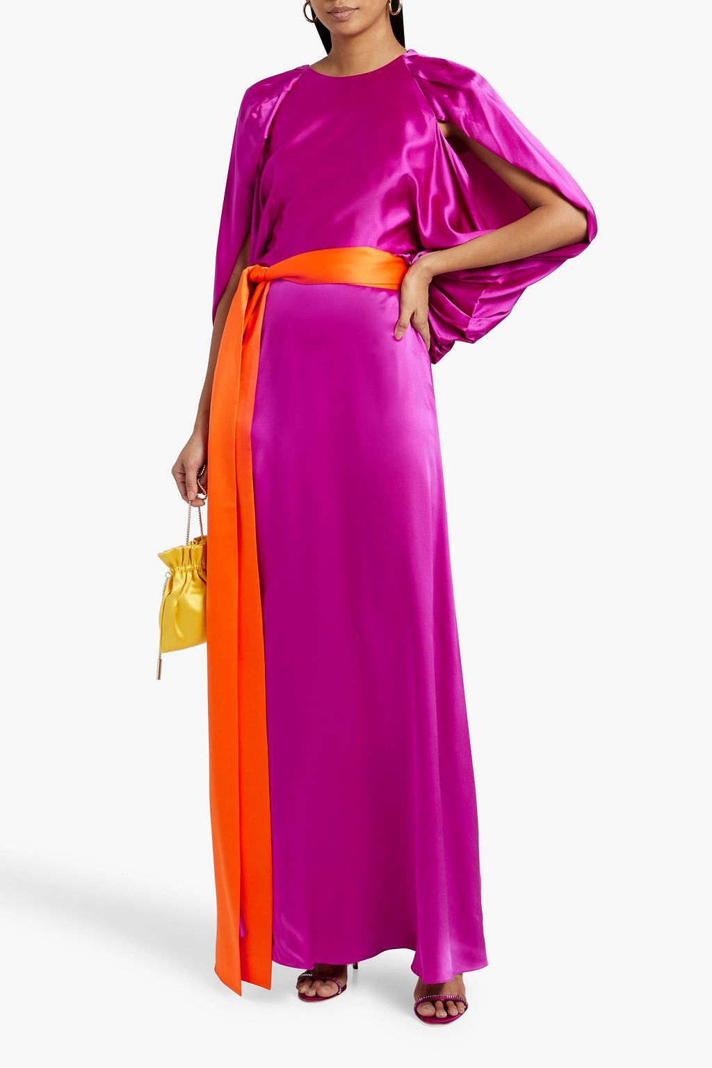 ROKSANDA Milena cape-effect silk-satin maxi dress