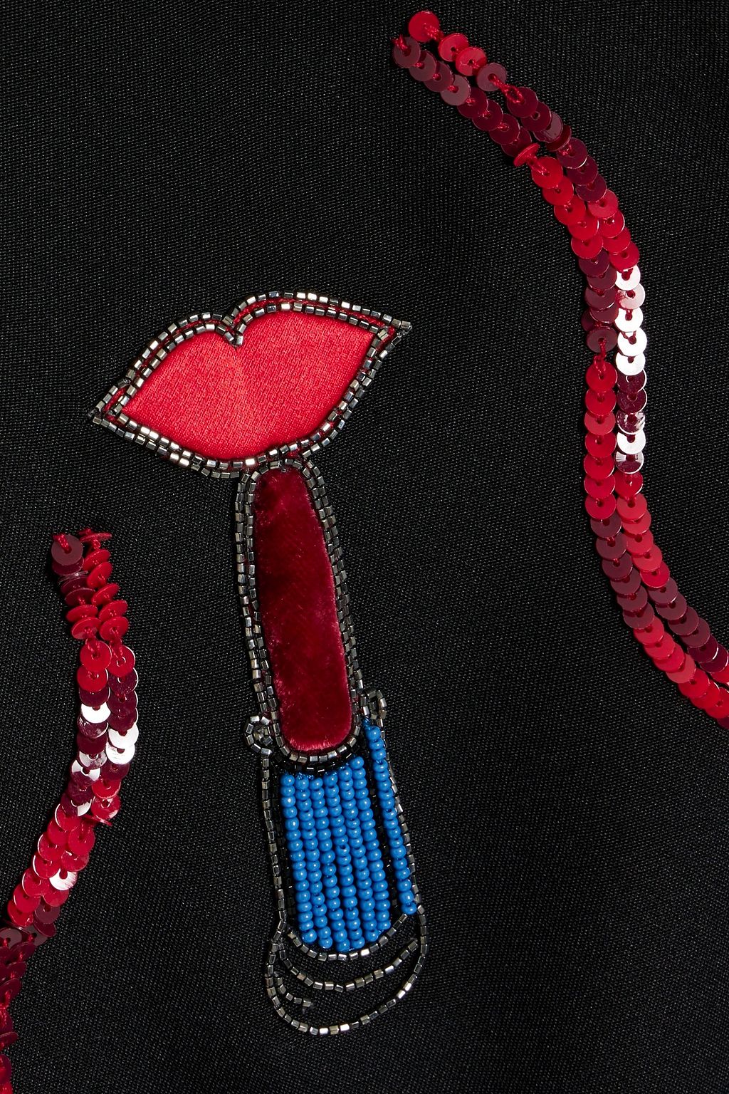 VALENTINO GARAVANI Embellished silk-crepe playsuit