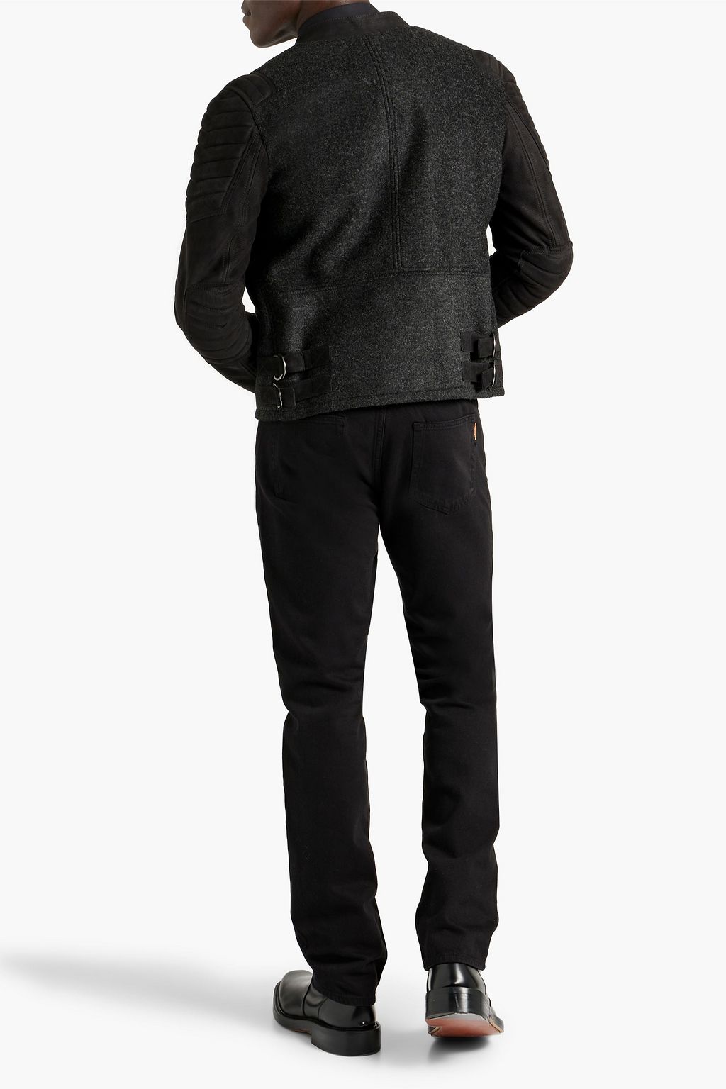 DOLCE&GABBANA Leather-paneled wool-bouclé jacket