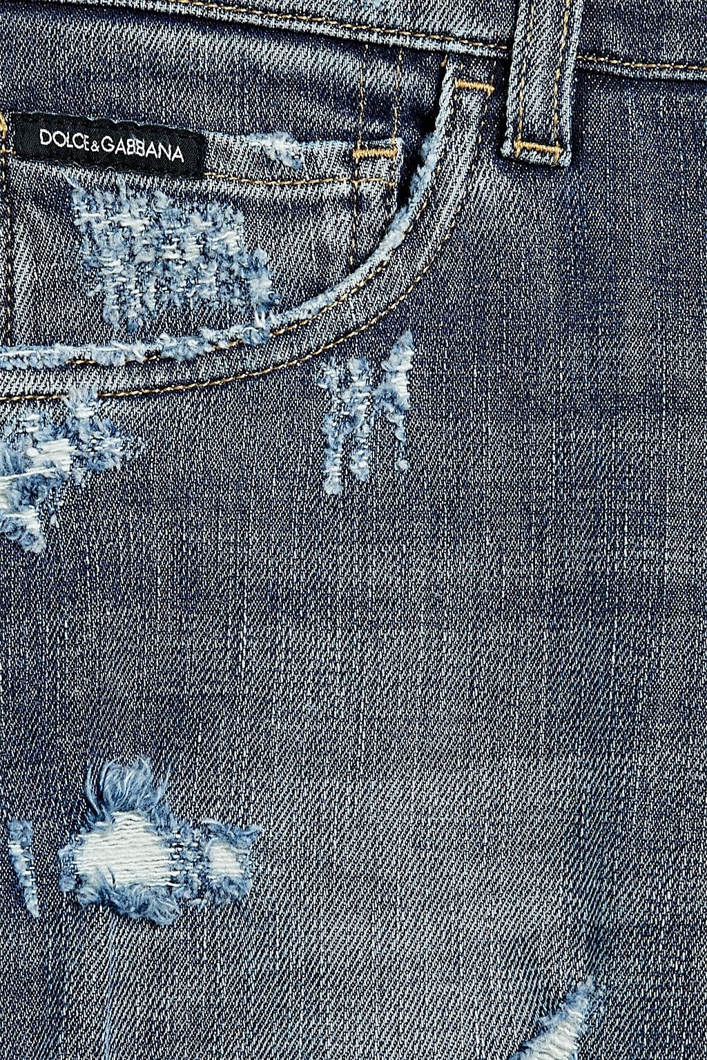 DOLCE&GABBANA Slim-fit distressed denim jeans