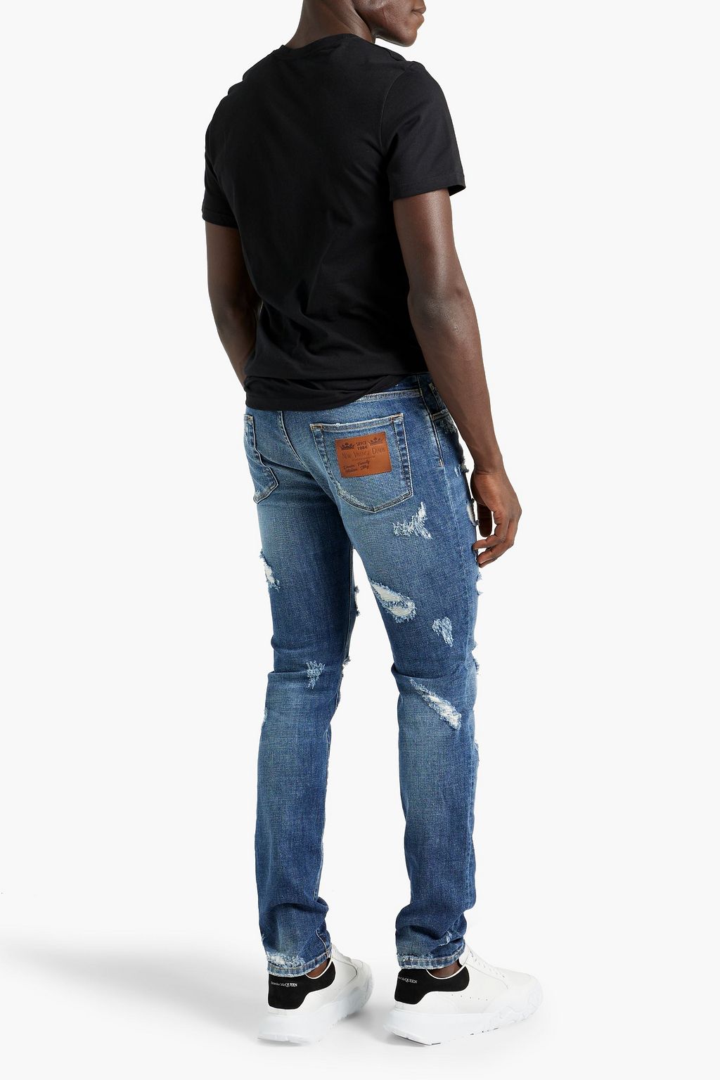 DOLCE&GABBANA Slim-fit distressed denim jeans
