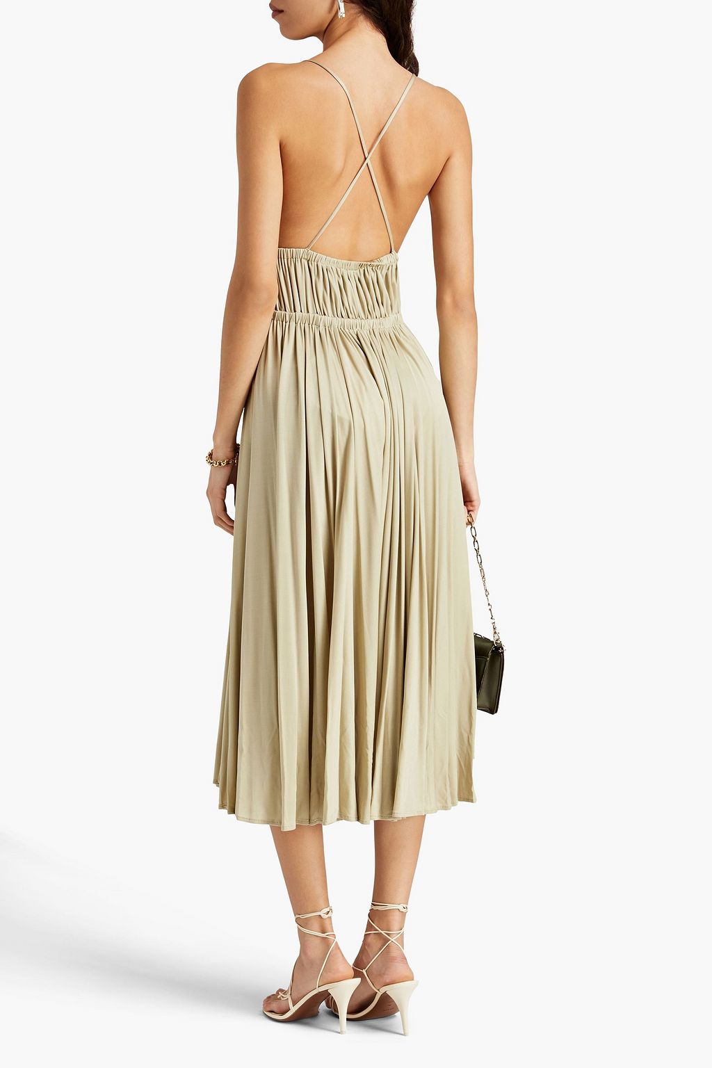 VALENTINO GARAVANI Cutout silk-jersey midi dress