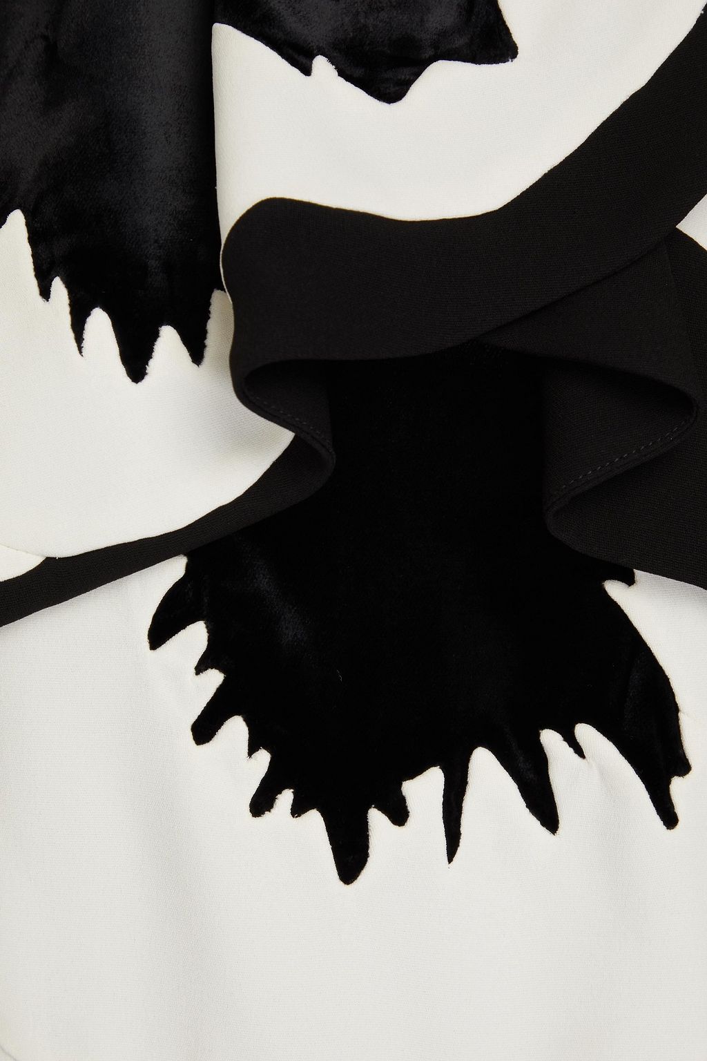 VALENTINO GARAVANI Midikleid aus Samt und Seiden-Crêpe mit Cape-Effekt