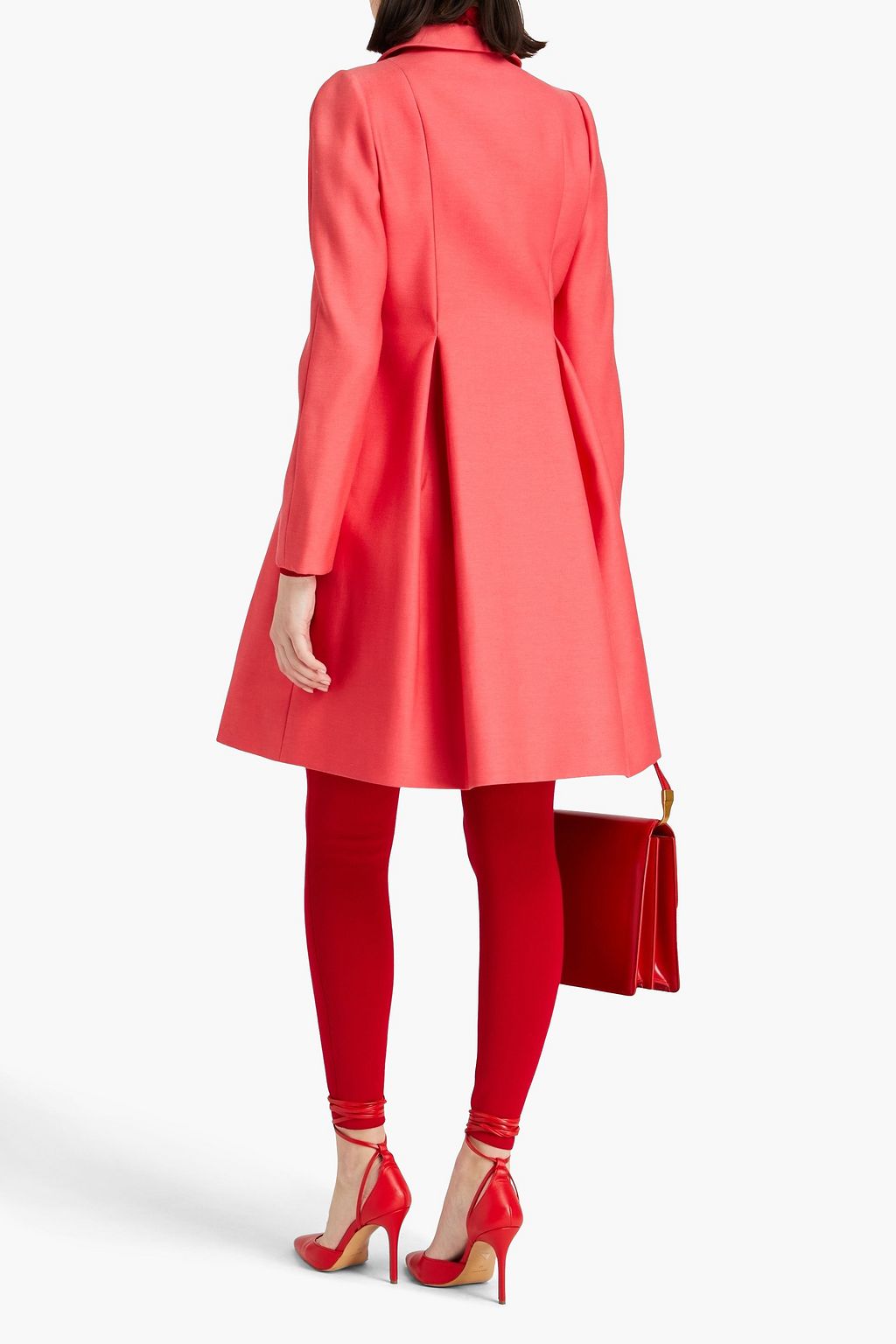 VALENTINO GARAVANI Pleated wool and silk-blend twill coat