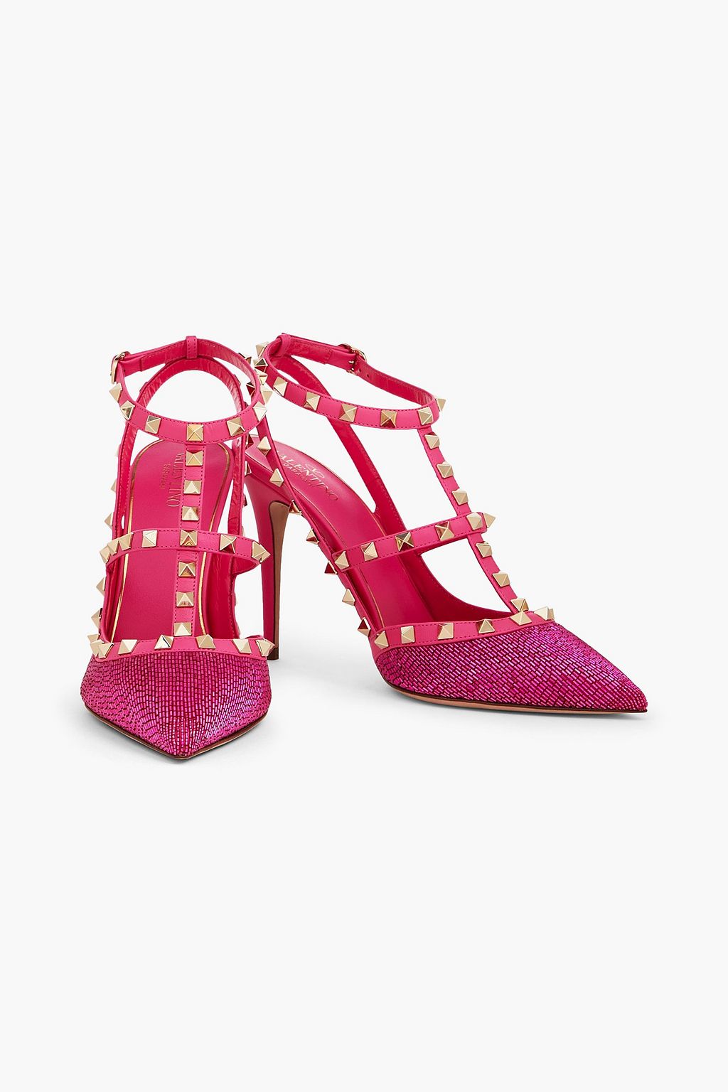 VALENTINO GARAVANI Rockstud bead-embellished leather pumps