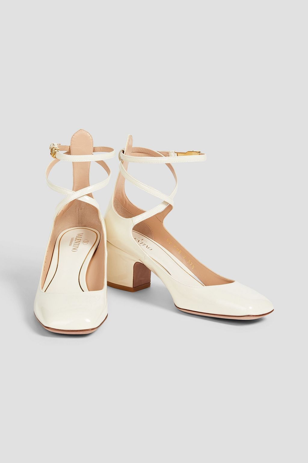 VALENTINO GARAVANI Tan-Go patent-leather pumps | THE OUTNET