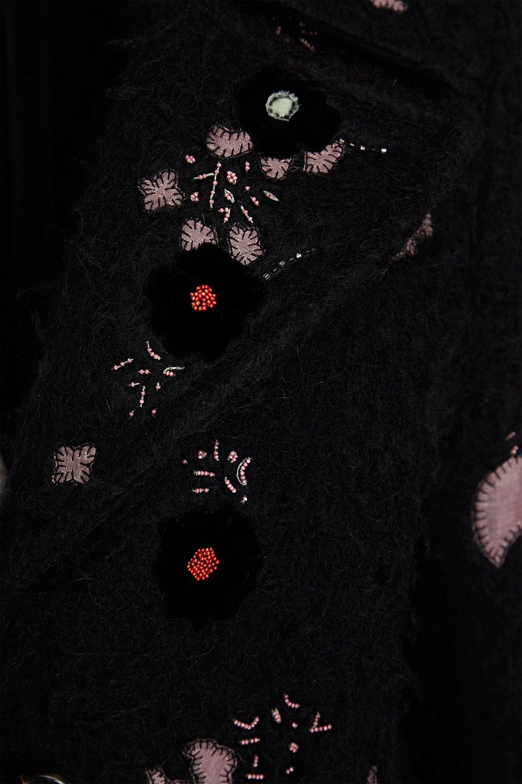 VALENTINO GARAVANI Embellished brushed-felt coat