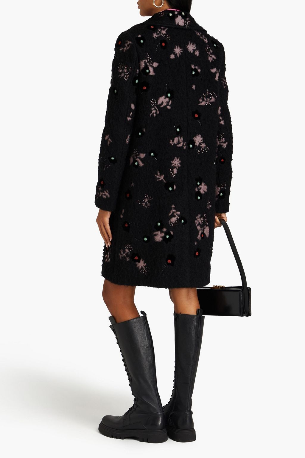 VALENTINO GARAVANI Embellished brushed-felt coat