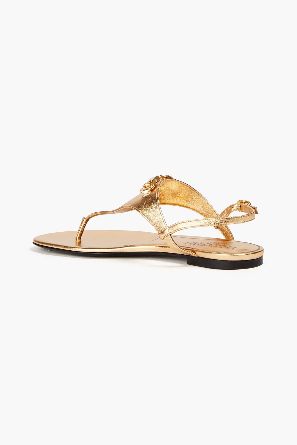VALENTINO GARAVANI VLOGO Signature metallic leather sandals