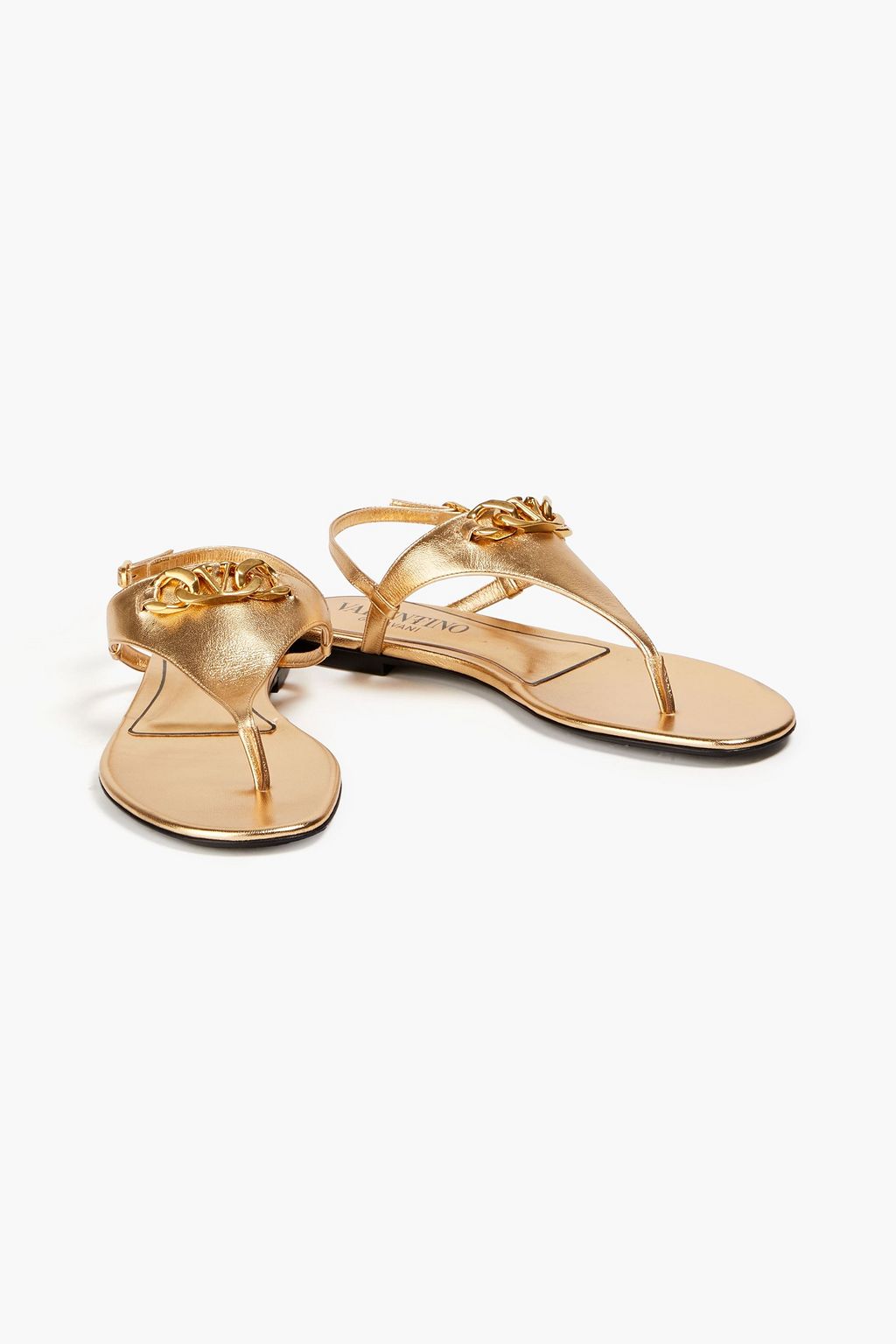 VALENTINO GARAVANI VLOGO Signature metallic leather sandals