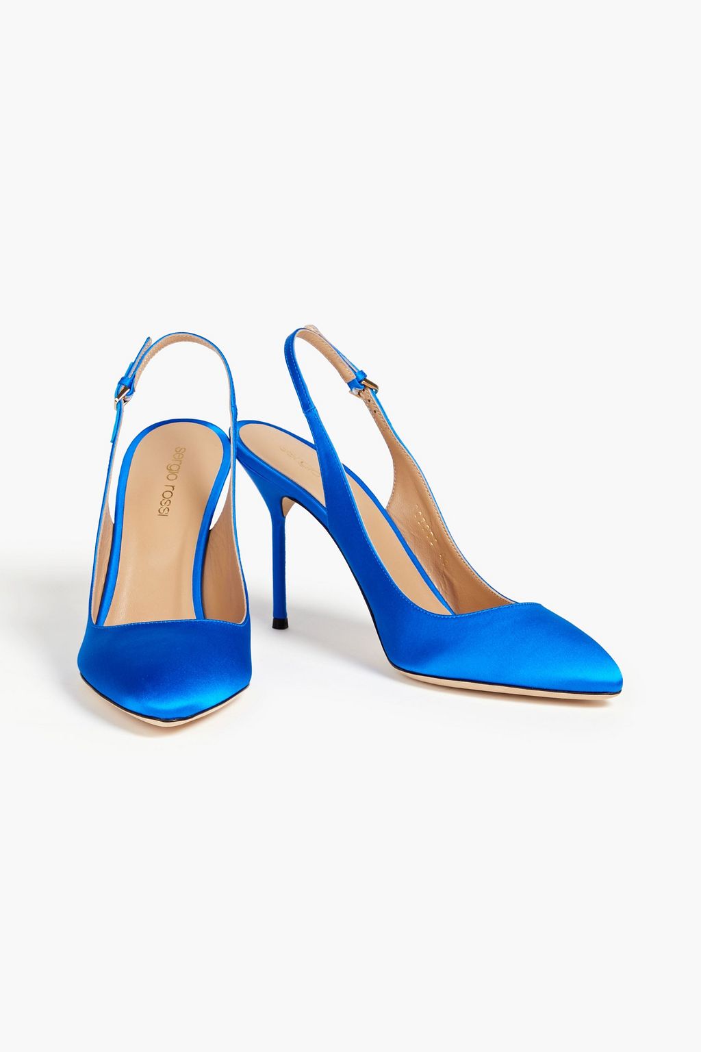 SERGIO ROSSI Chichi satin slingback pumps