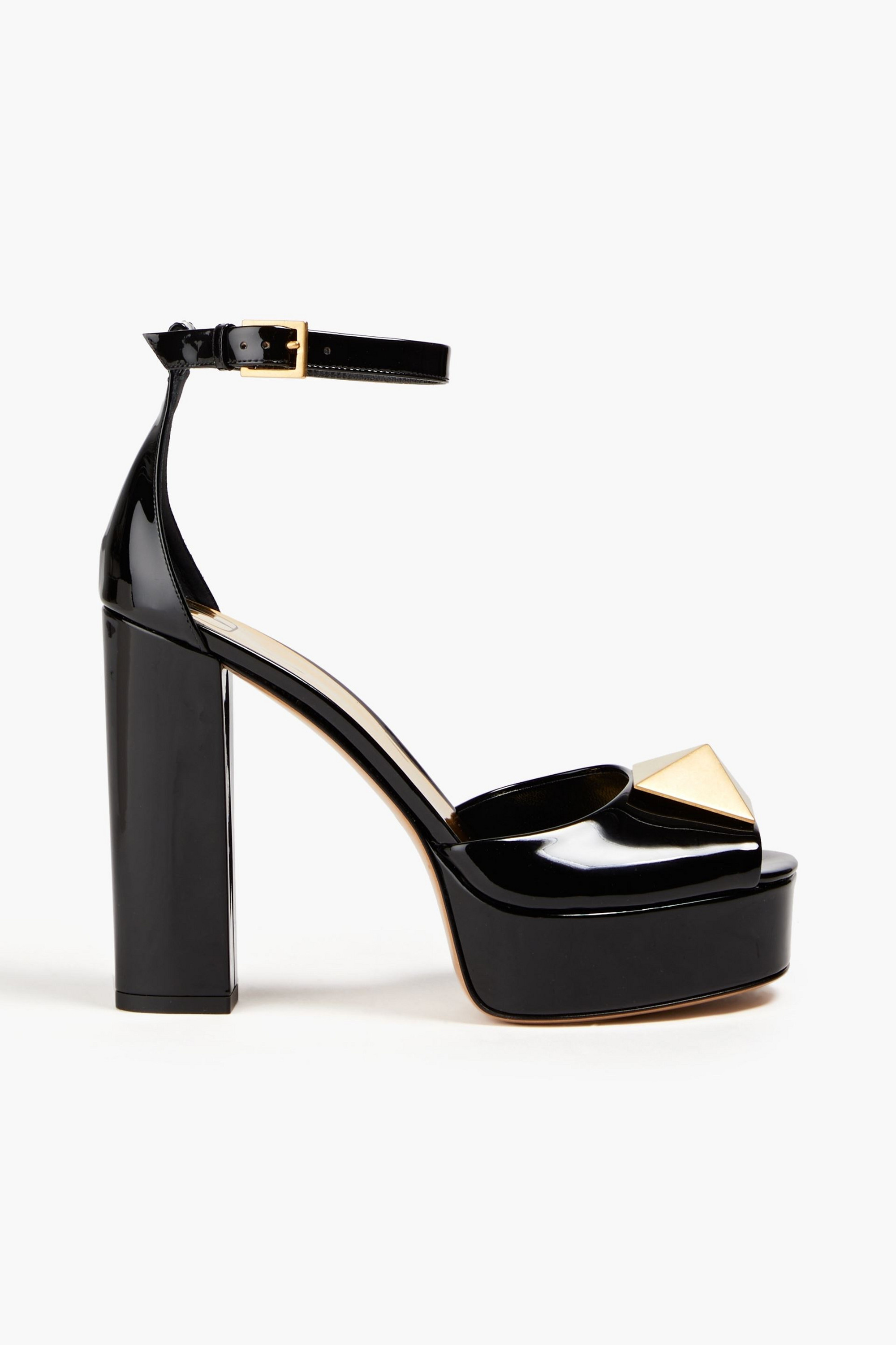Valentino Garavani One Stud patent-leather platform sandals