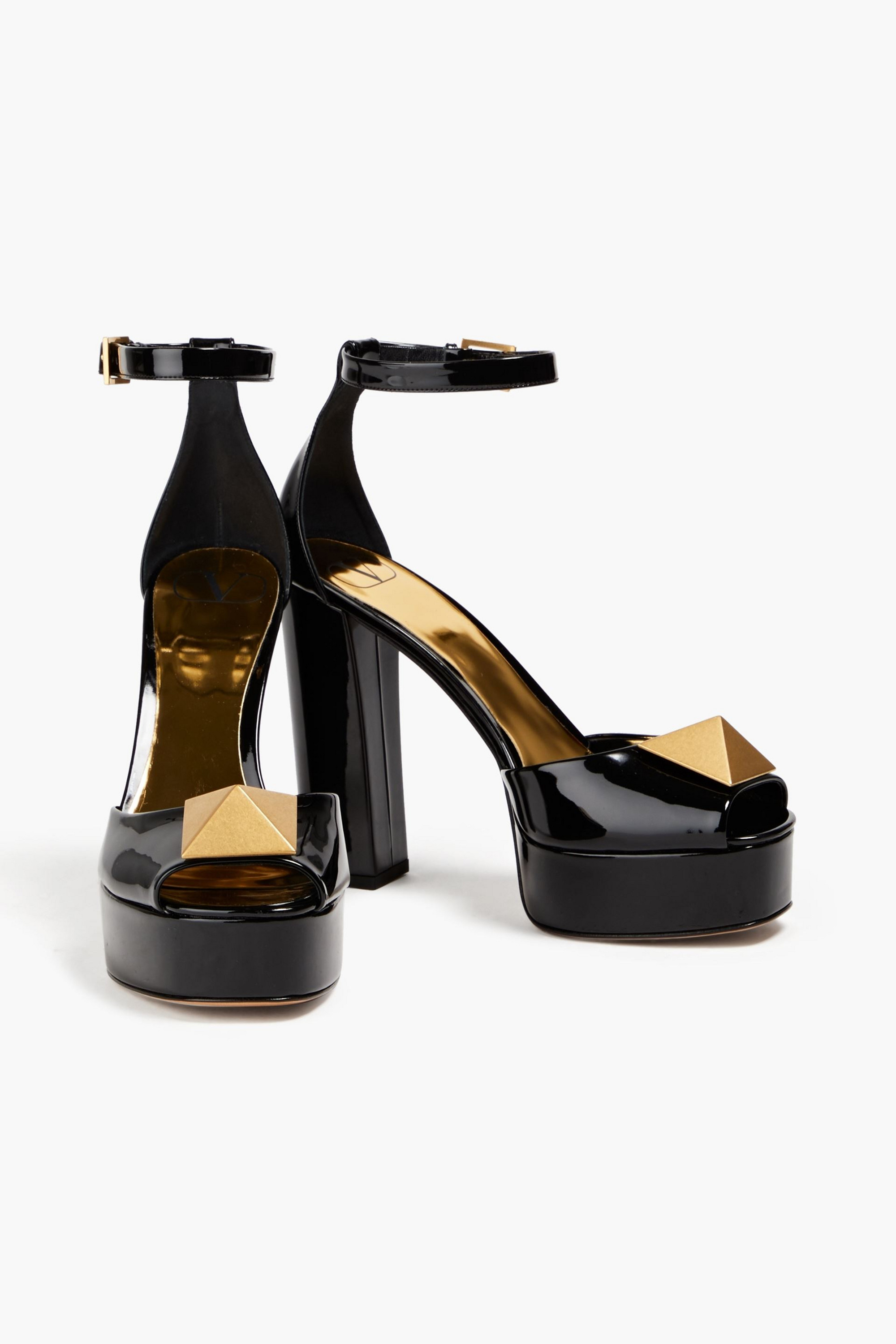 Valentino Garavani One Stud patent-leather platform sandals thumbnail