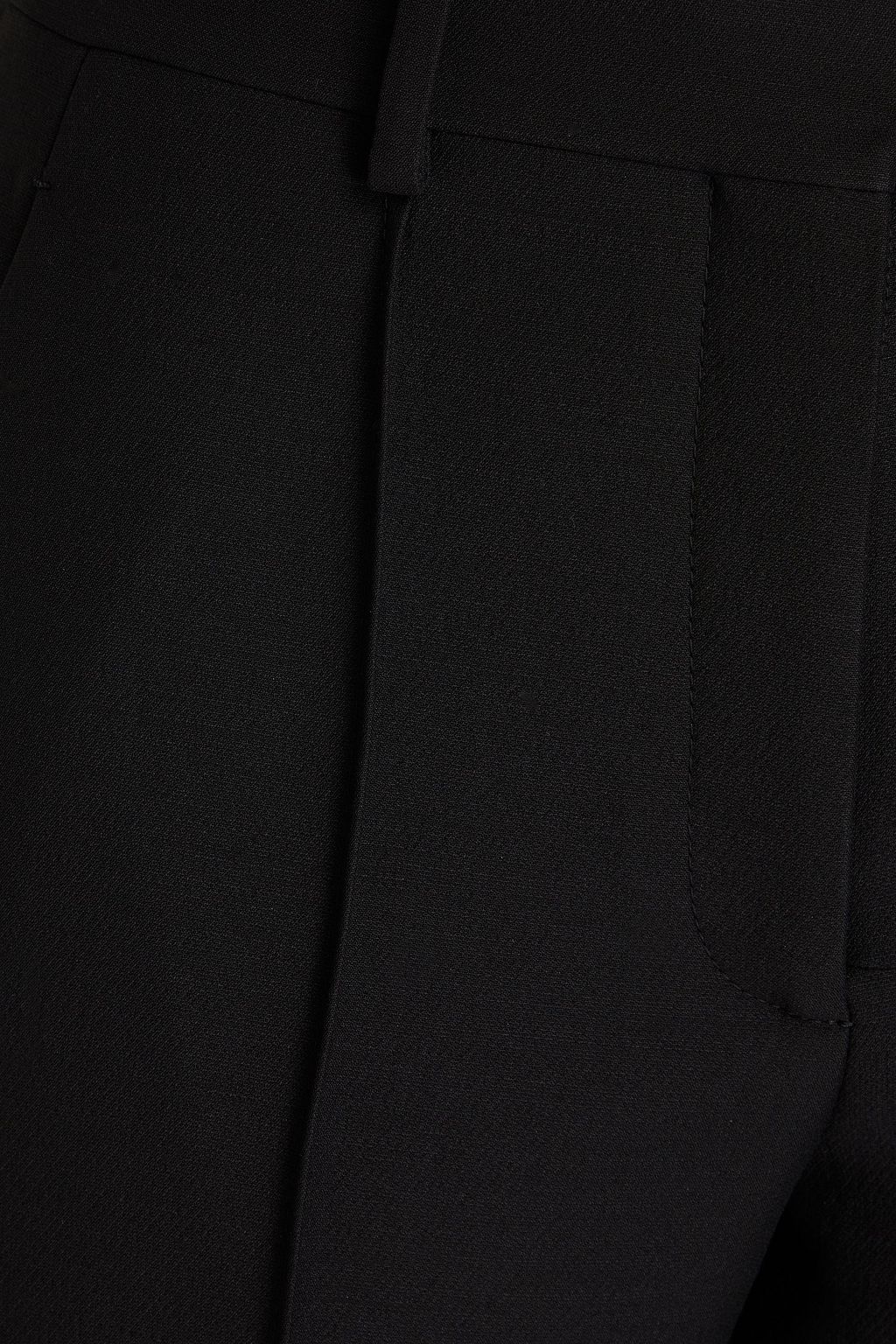 VALENTINO GARAVANI Cropped bow-detailed wool and silk-blend crepe tapered pants