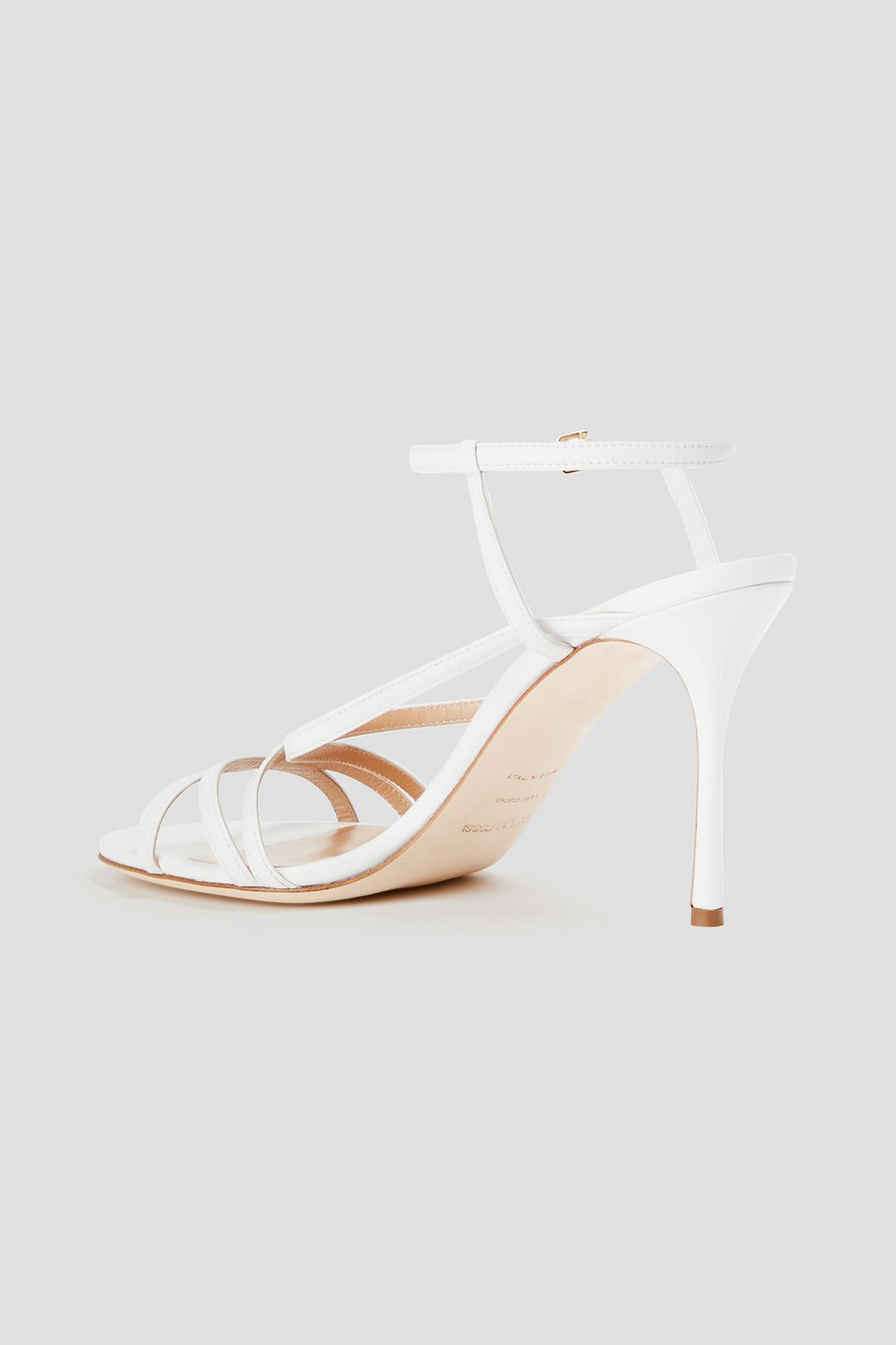 Shop Sergio Rossi Bon Ton Leather Sandals In White