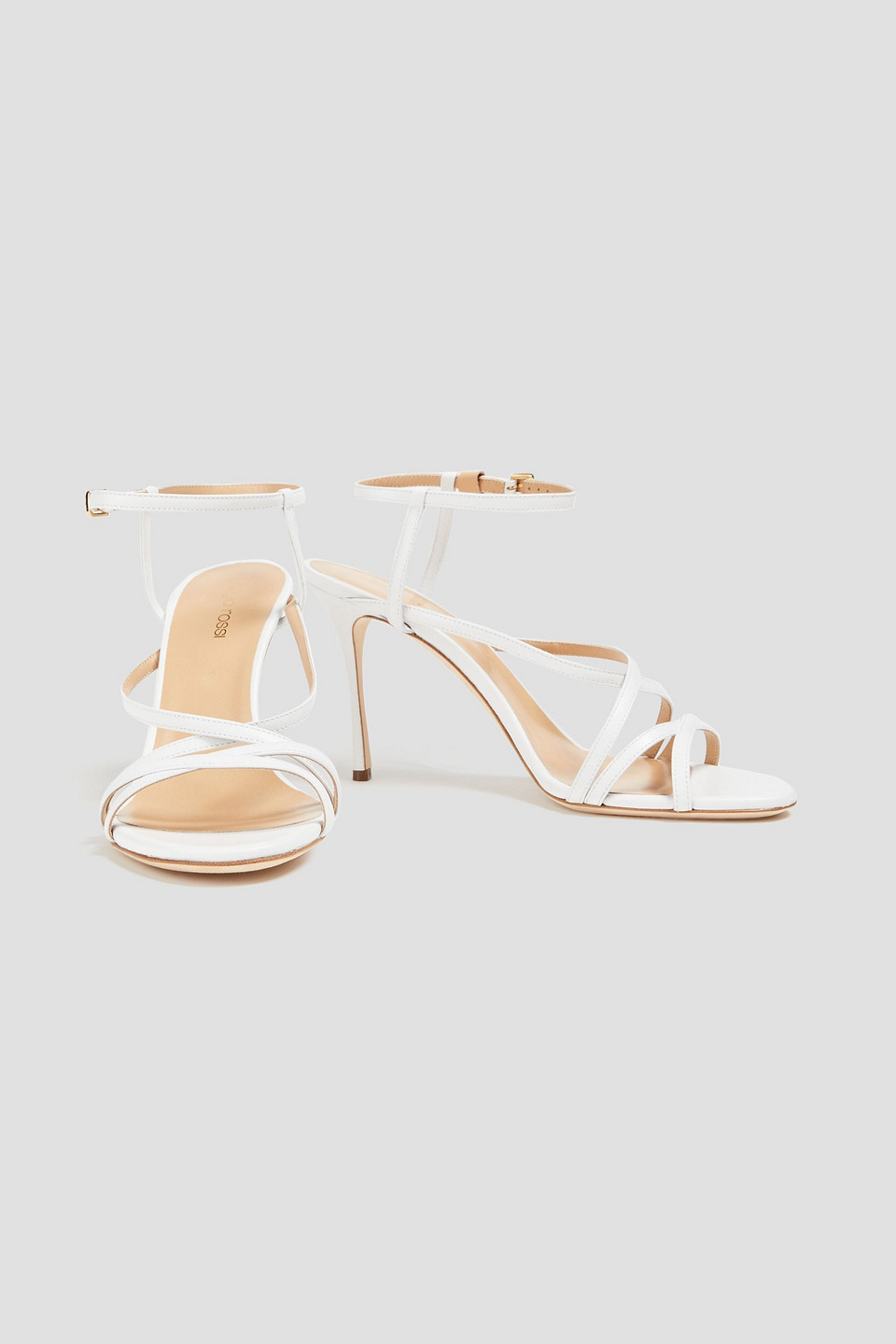 Shop Sergio Rossi Bon Ton Leather Sandals In White