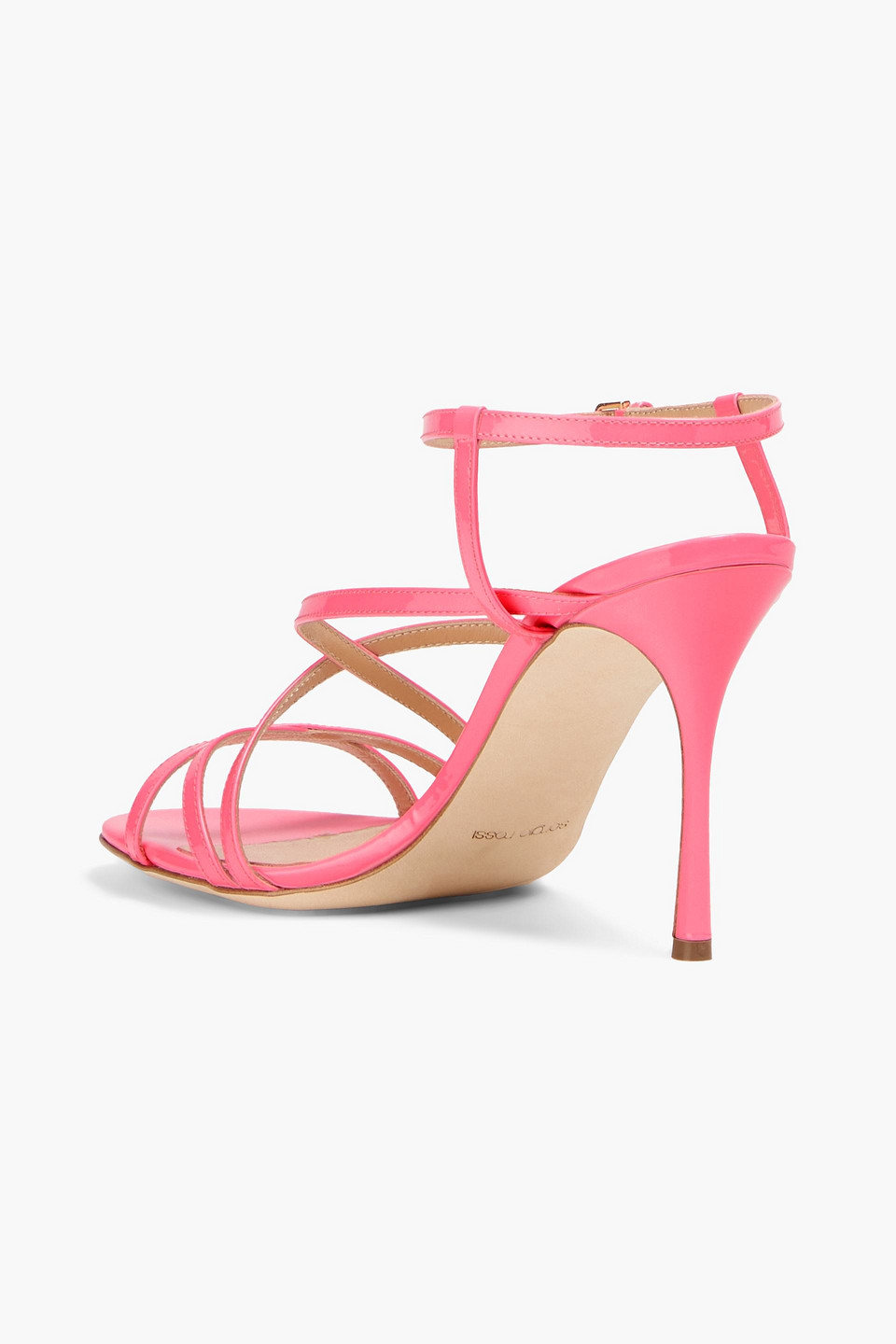 Sergio Rossi Bon Ton Patent-leather Sandals In Bubblegum