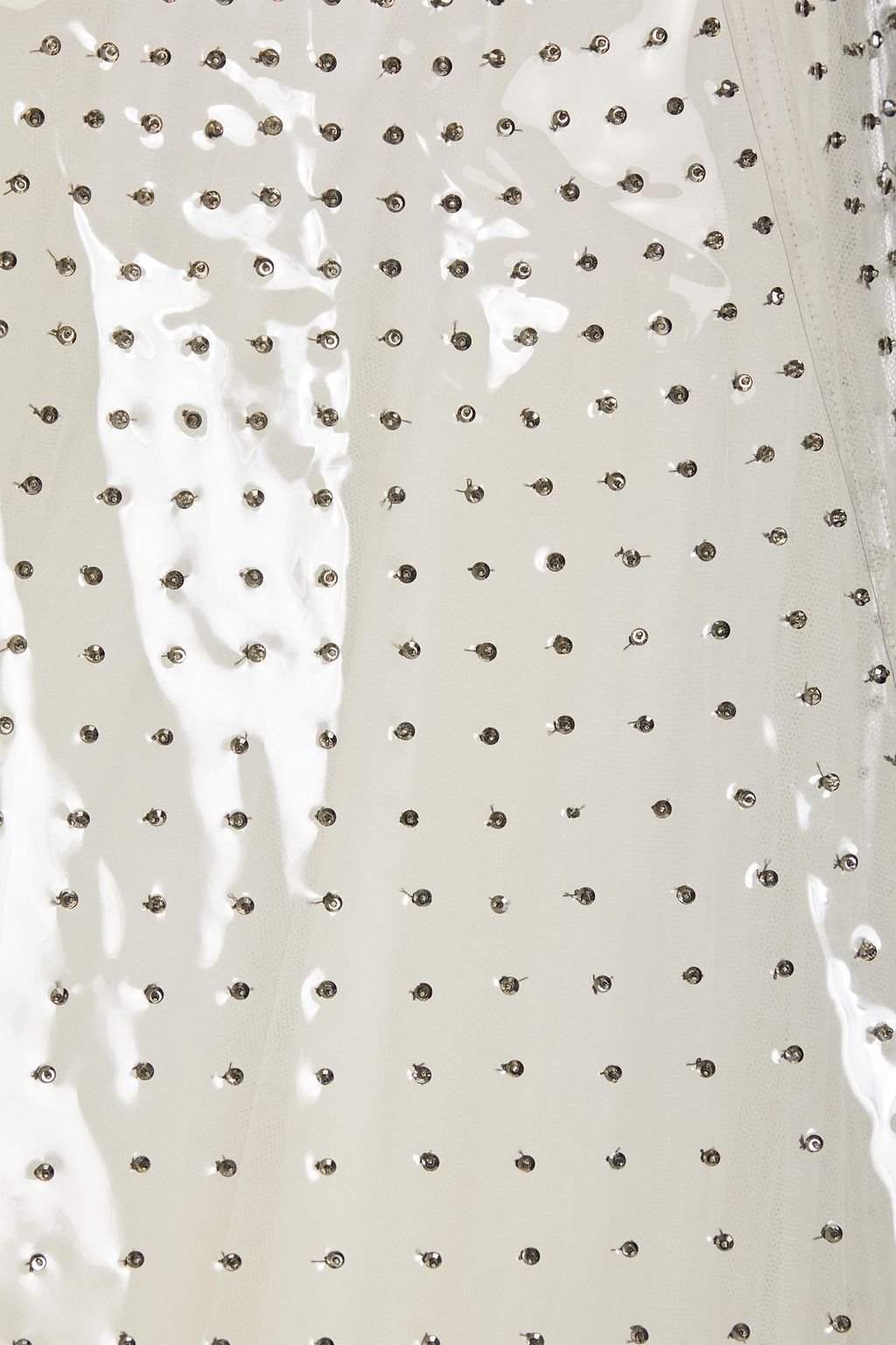 VALENTINO GARAVANI Sequin-embellished vinyl midi skirt