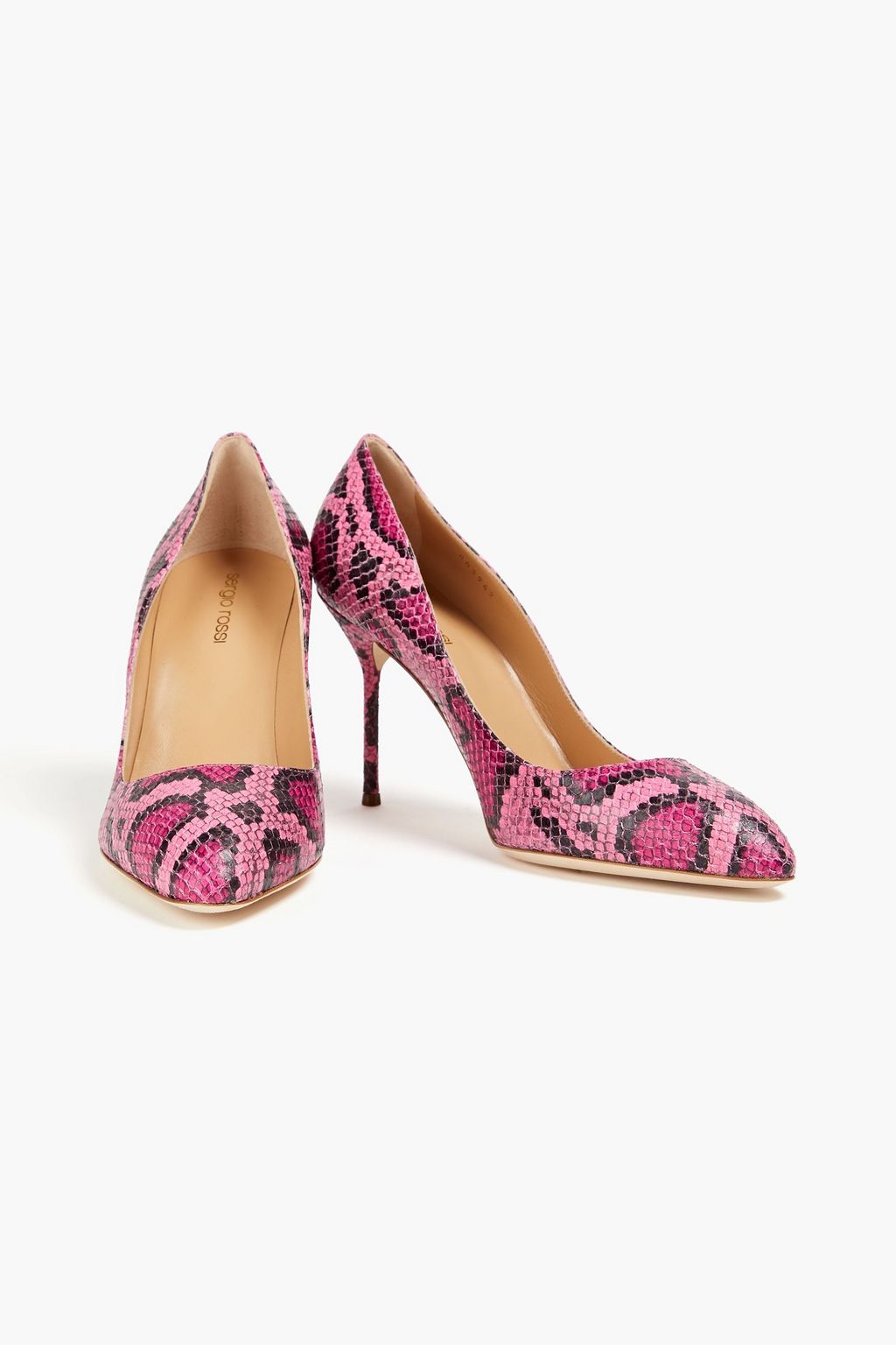 SERGIO ROSSI Chichi snake-effect leather pumps