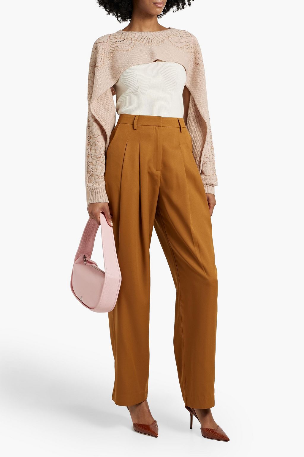 VALENTINO GARAVANI Bead-embellished cashmere shrug