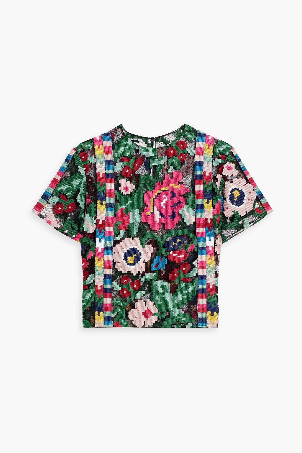Embroidered tulle top