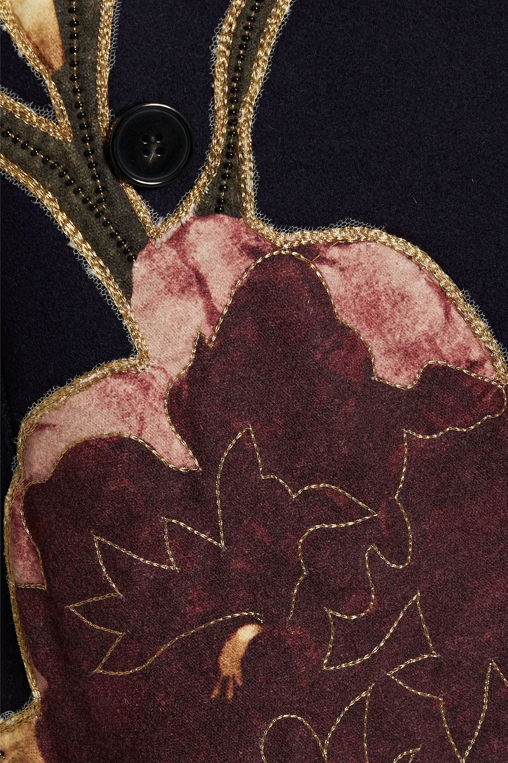 VALENTINO GARAVANI Double-breasted embellished wool-felt coat