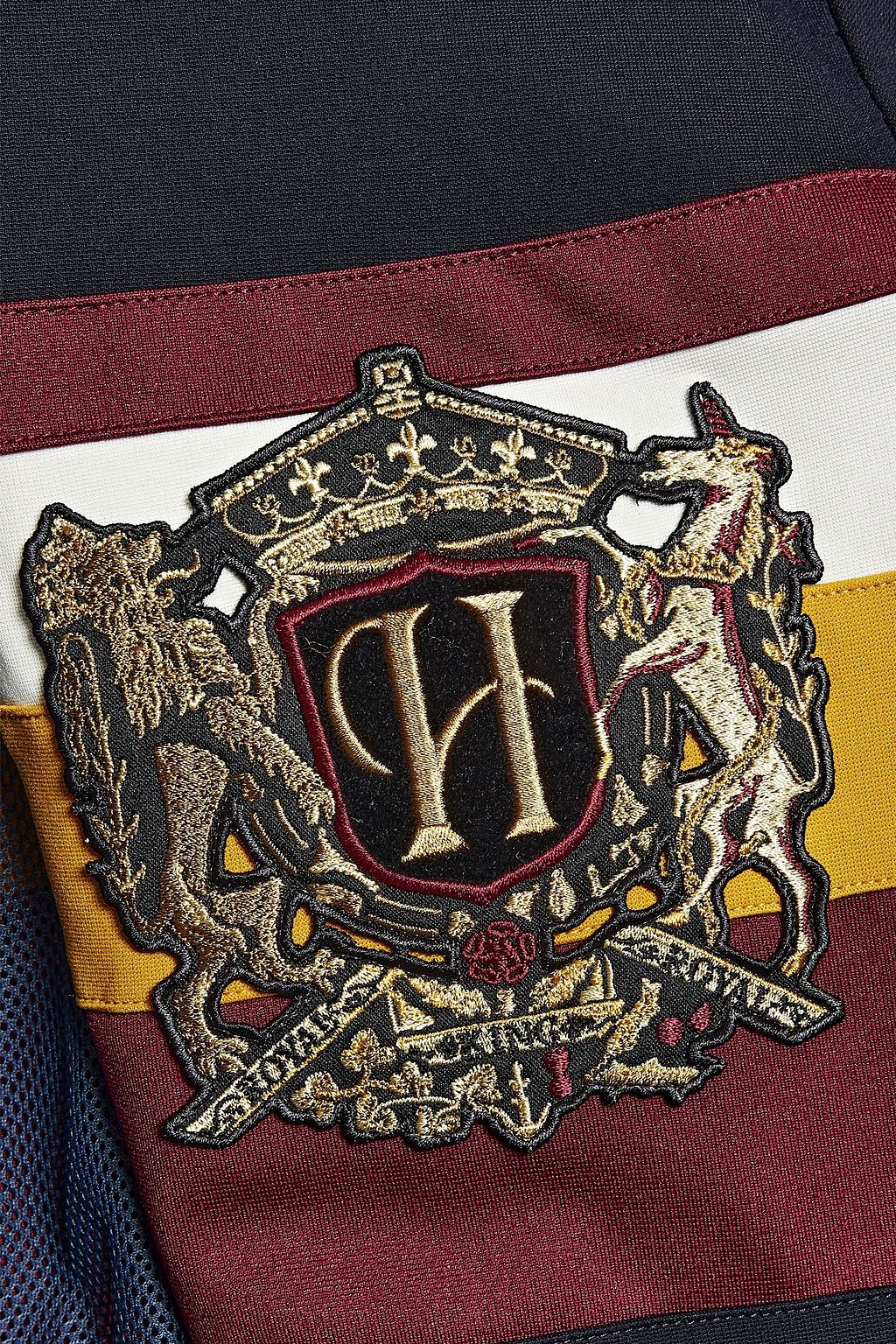 DOLCE&GABBANA جاكيت مصنوع من الجيرسي التقني بتصميم مخطط ومزين برقعة زخرفية
