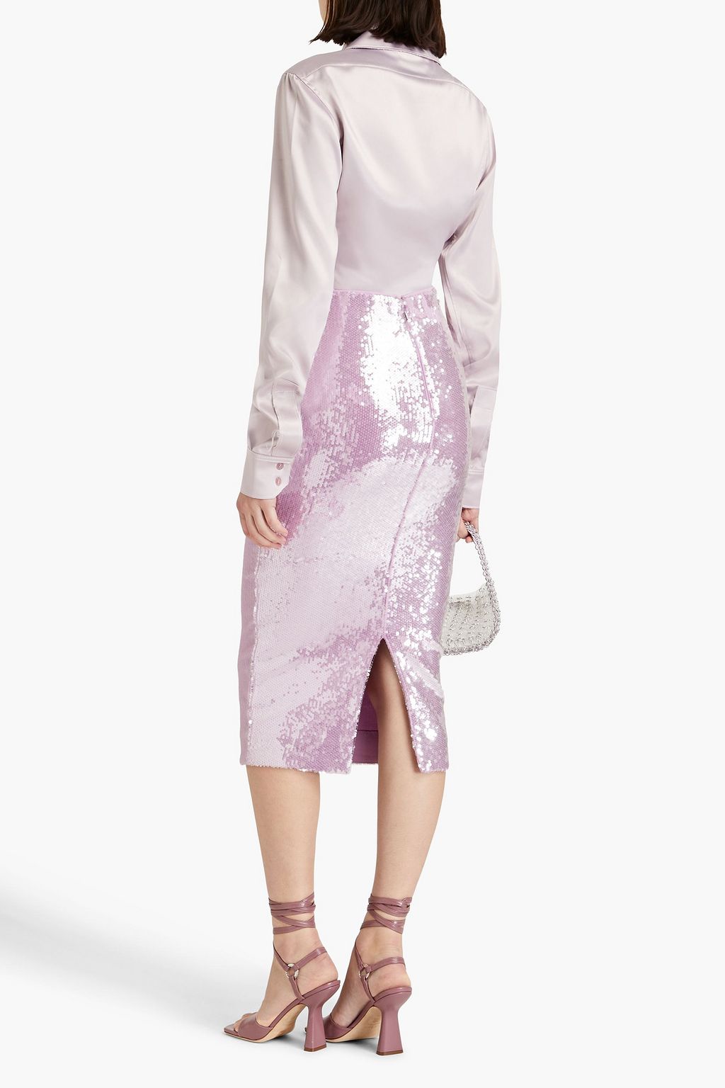16ARLINGTON Ione snake-print satin shirt