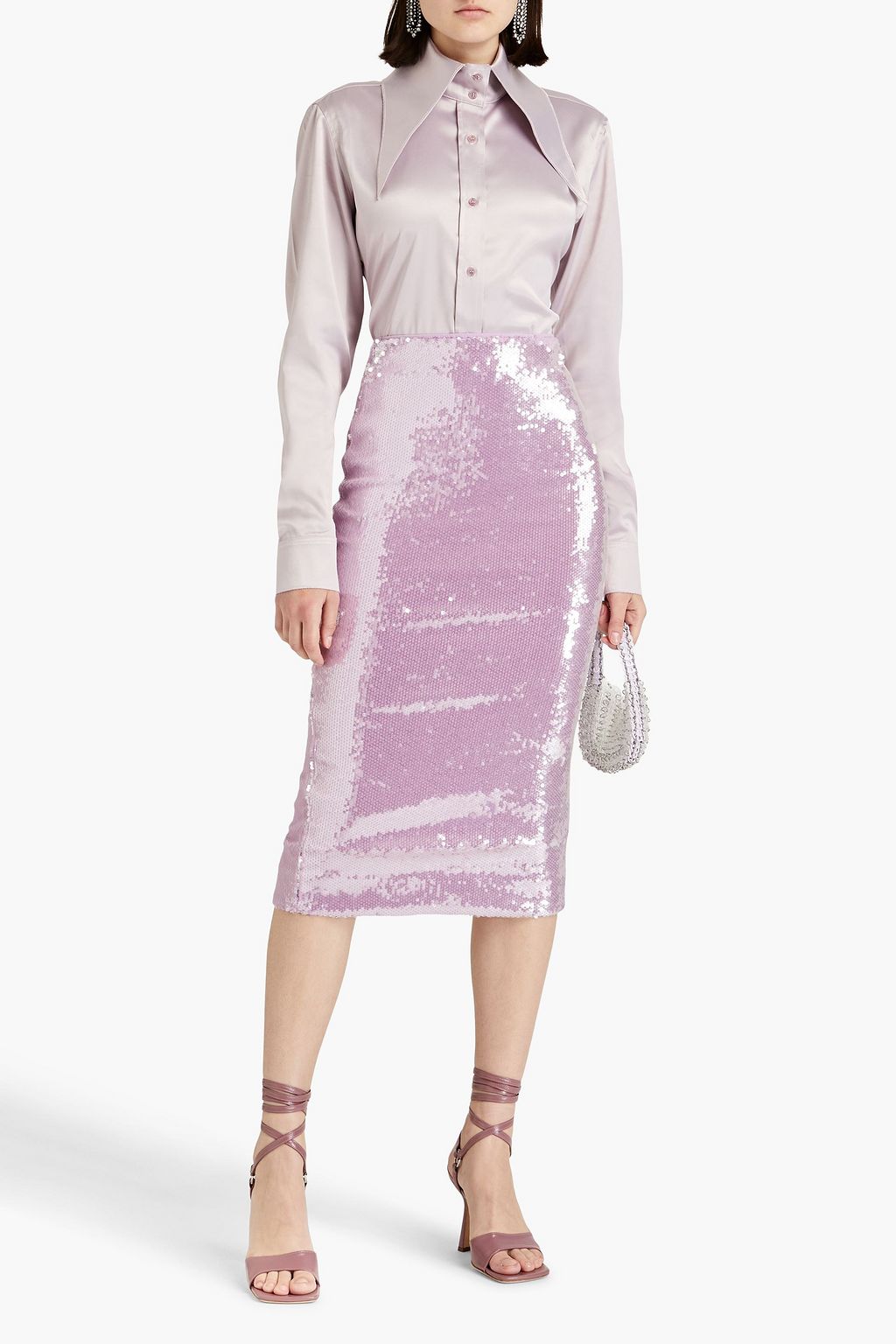 16ARLINGTON Ione snake-print satin shirt