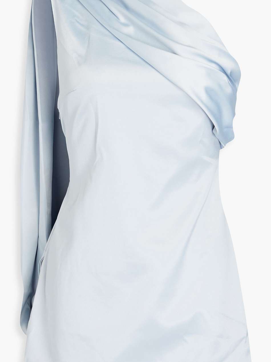 blake one-shoulder draped duchesse-satin mini dress