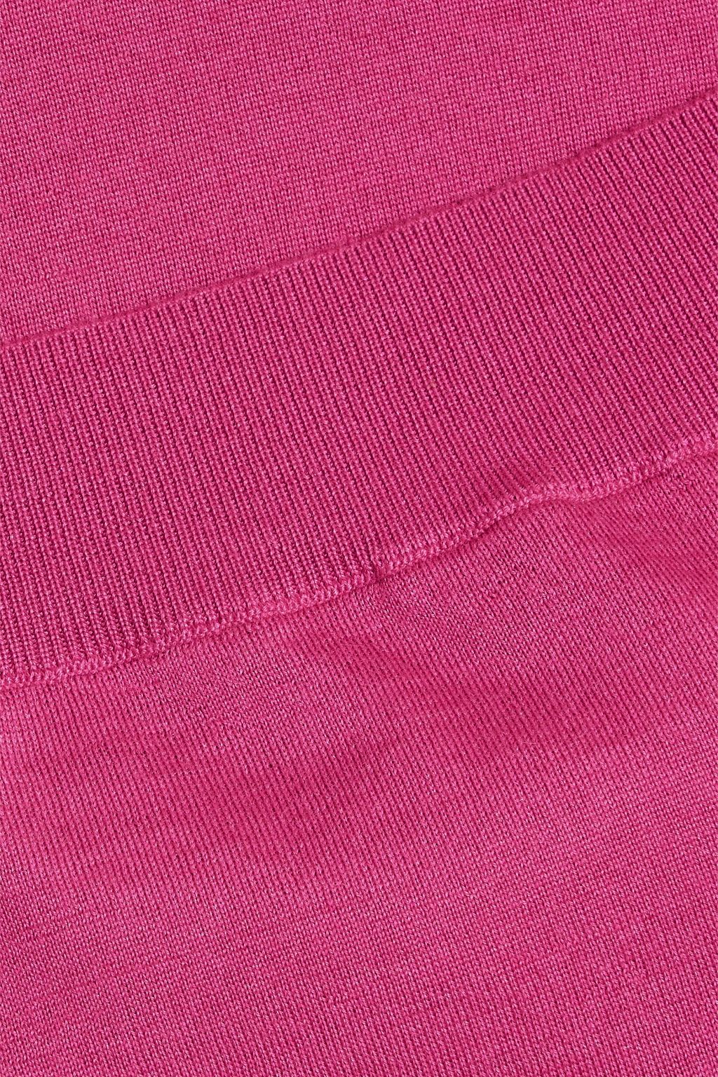 VALENTINO GARAVANI Off-the-shoulder draped wool and cashmere-blend top