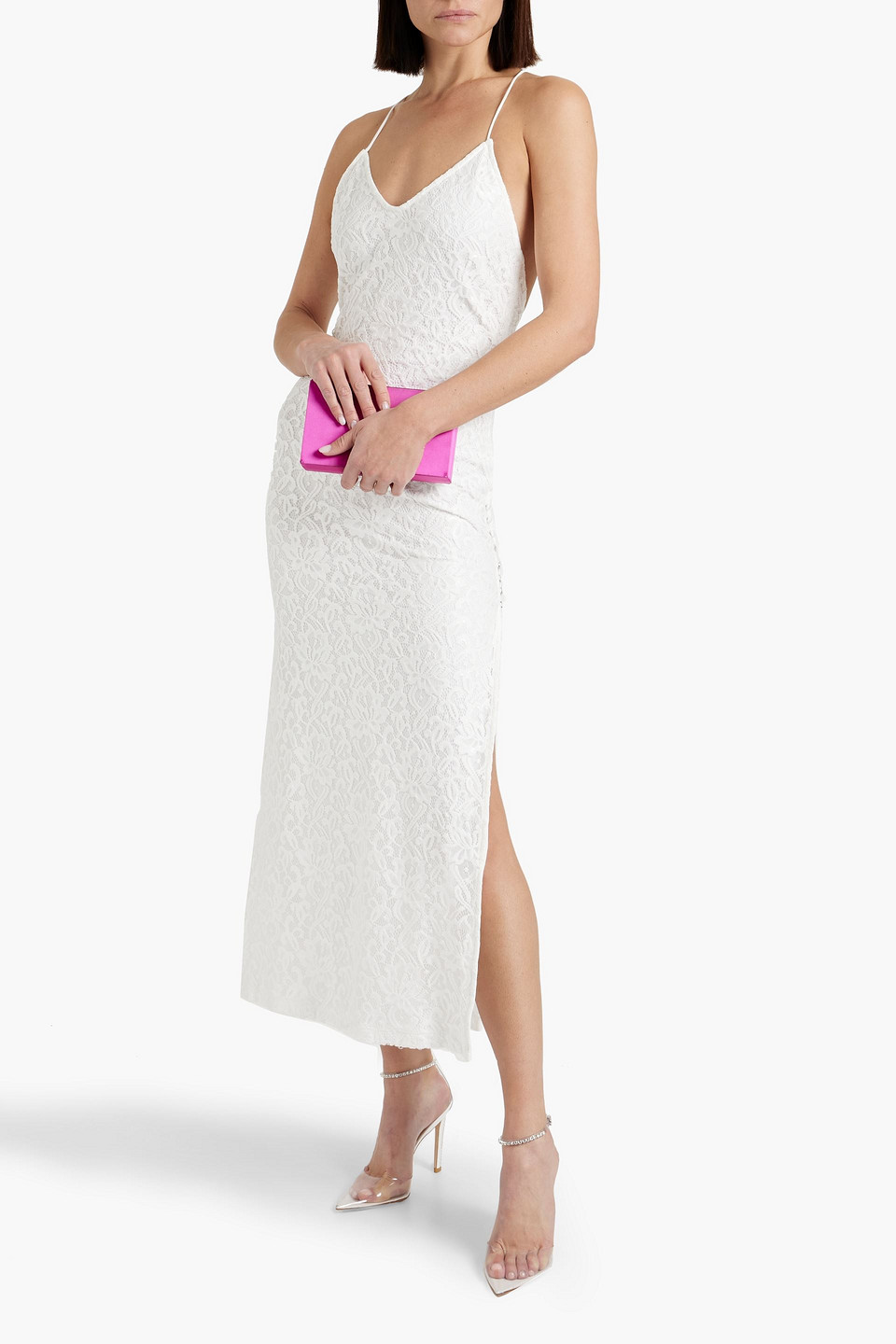 Shop Rotate Birger Christensen Lace Midi Dress In White