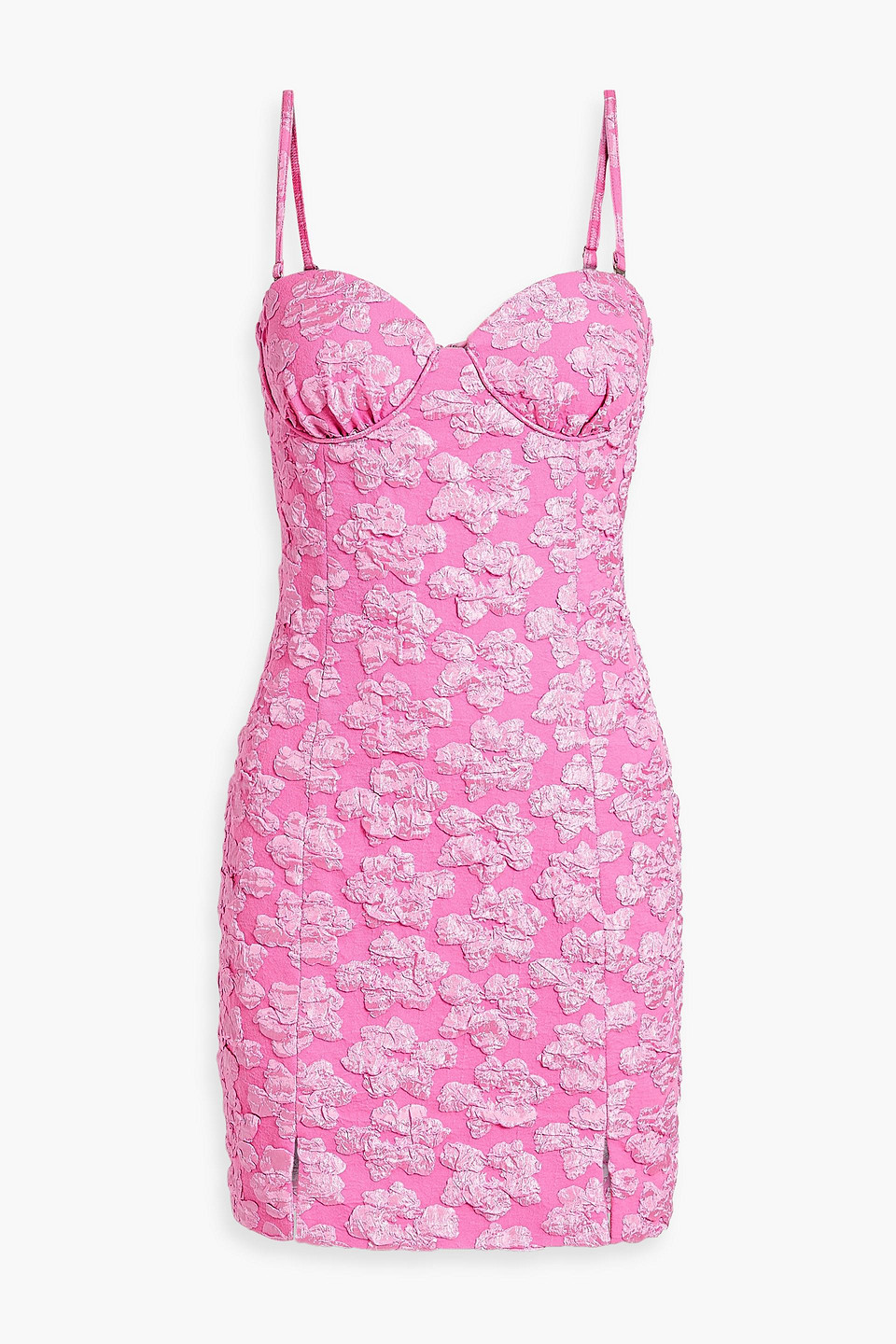 Rotate Birger Christensen Cloqué Mini Dres In Baby Pink