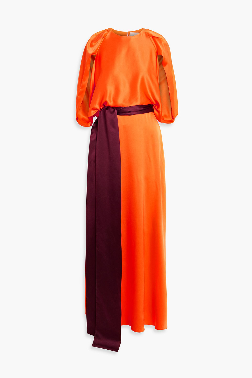 Roksanda Milena Cape-effect Silk-satin Gown In Orange