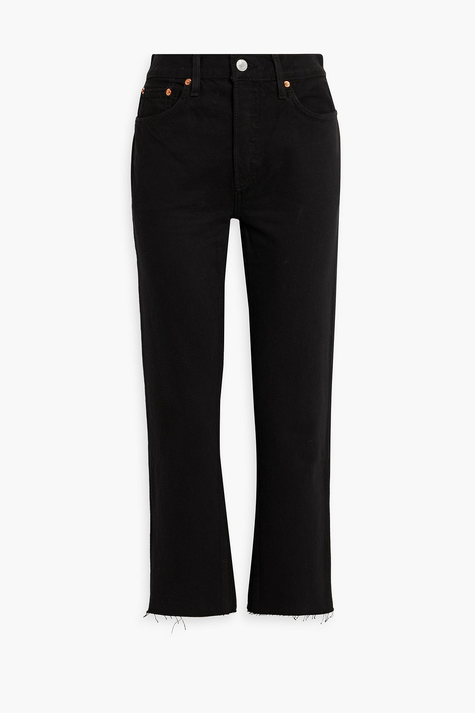 Re/done 70s Stove Pipe Jeans In Black