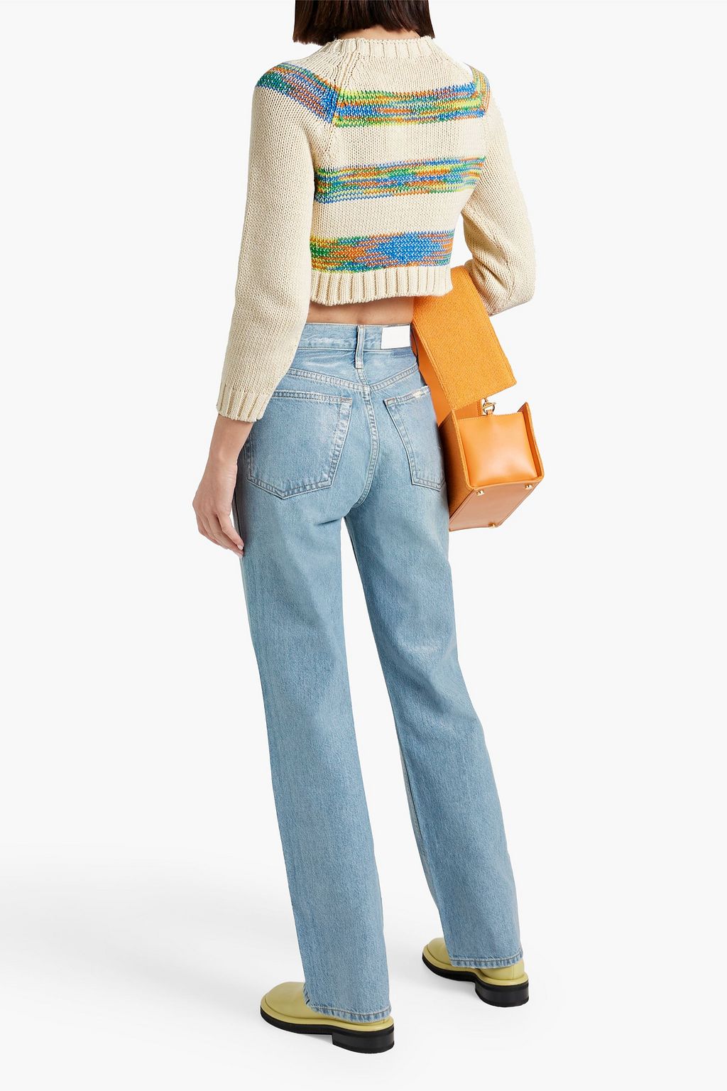 RE/DONE 90s distressed high-rise straight-leg jeans