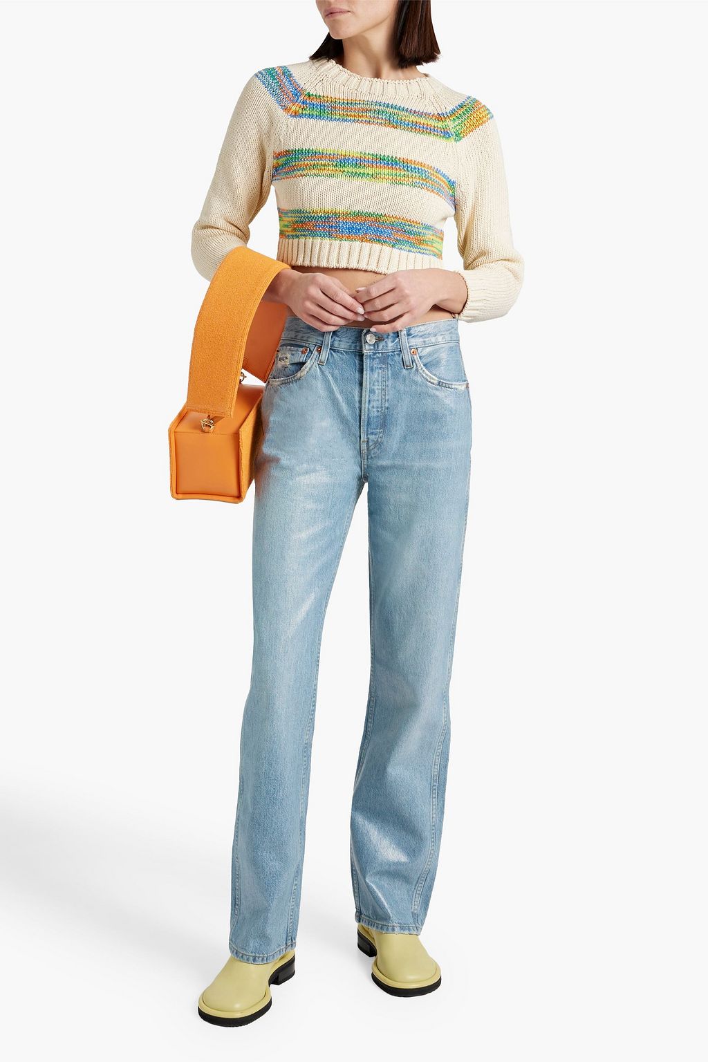 RE/DONE 90s distressed high-rise straight-leg jeans