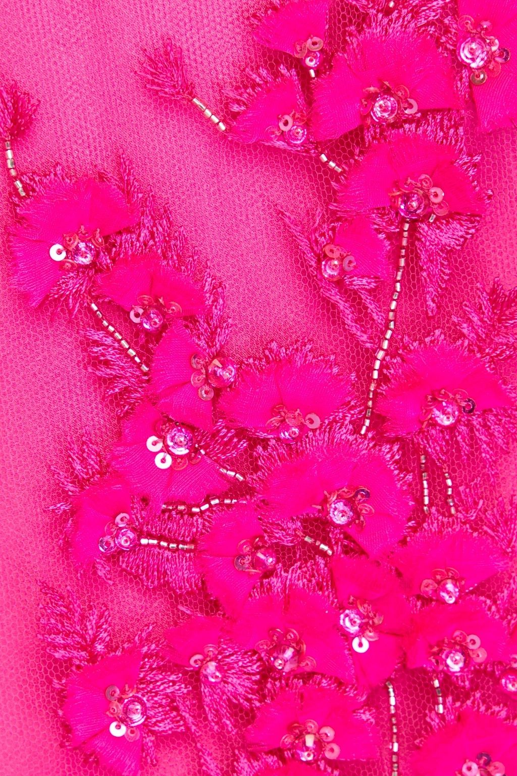 VALENTINO GARAVANI Embellished tulle turtleneck blouse