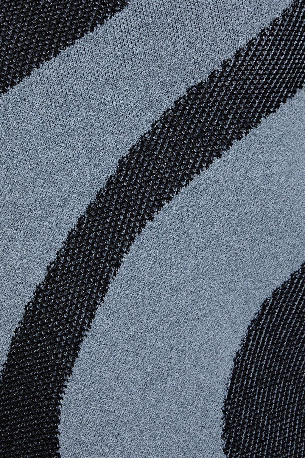 HERVÉ LÉGER Cutout jacquard-knit maxi dress